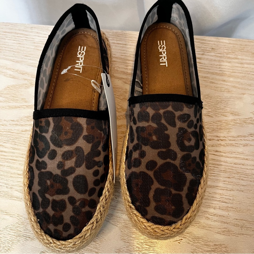 NWT Esprit Naveen Women's Leopard Print Mesh Espadrilles/Loafers-size 6